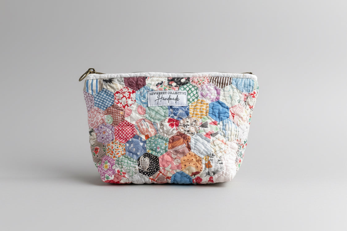 Vintage Quilt Flat Bottom Pouch