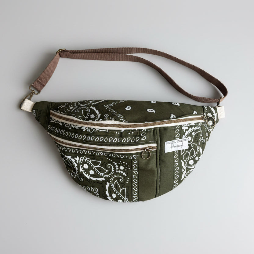 PRE-ORDER: Large Crossbody, Olive Bandana