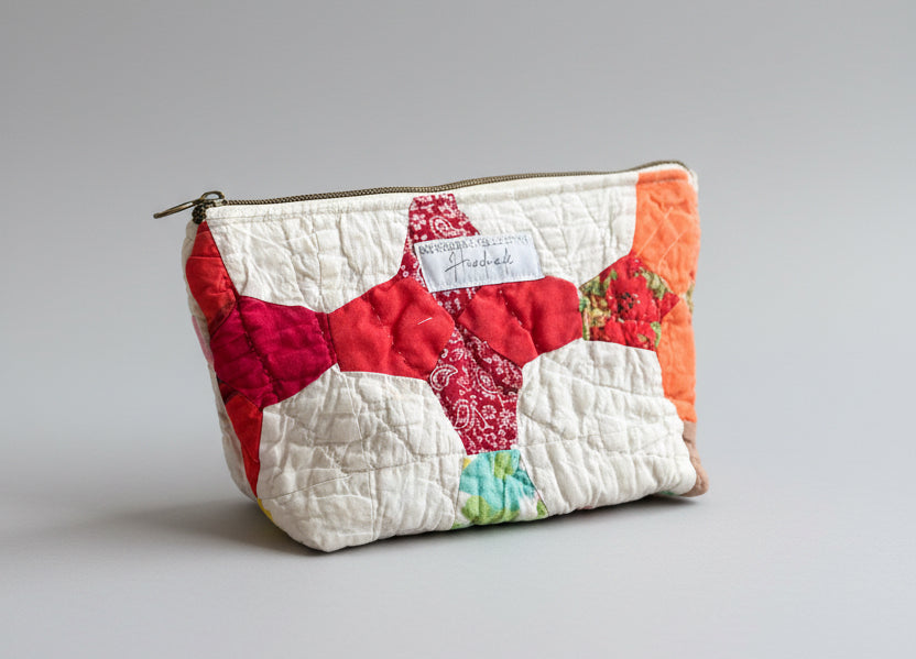 Vintage Quilt Flat Bottom Pouch