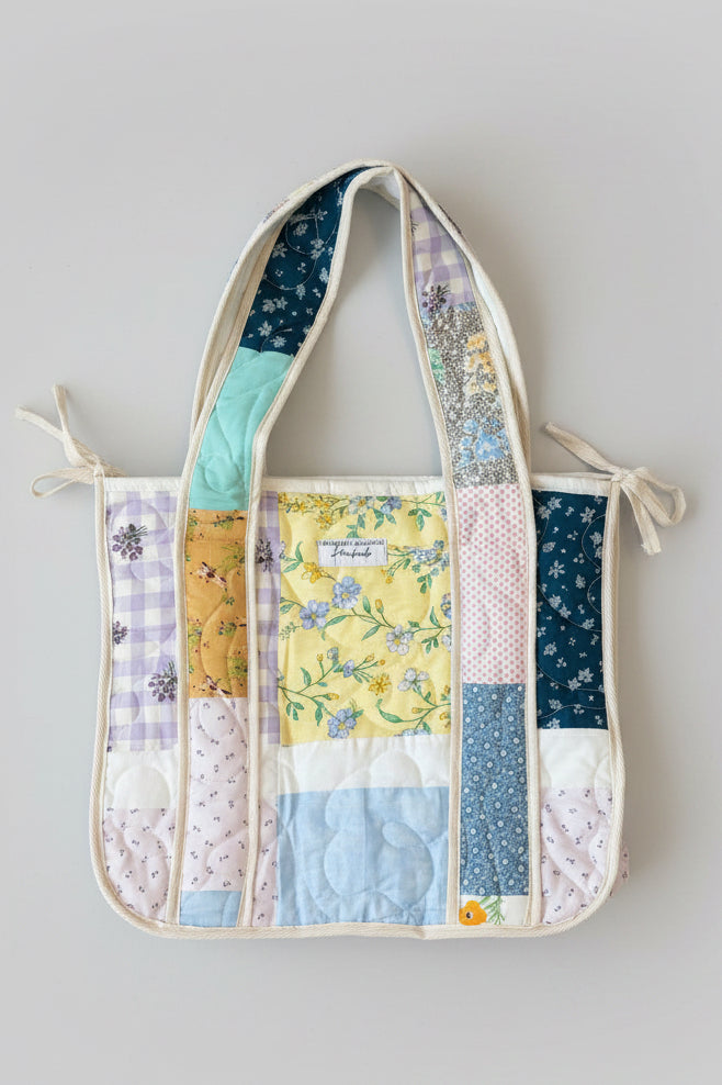 Vintage Handmade Quilt Tote, XL