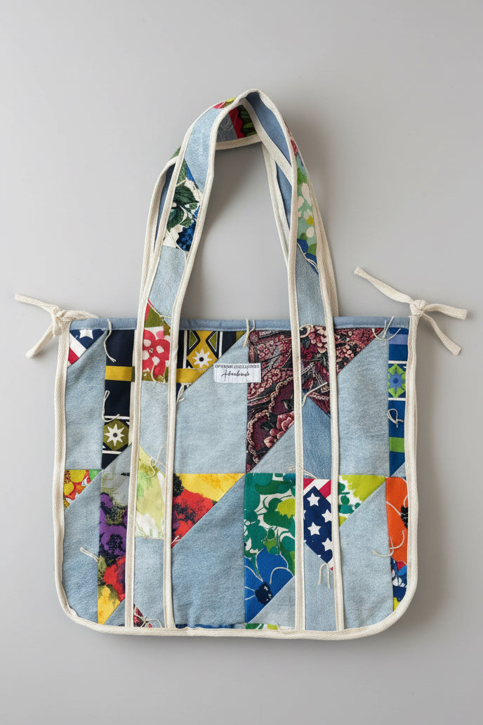 Vintage Handmade Quilt Tote, XL
