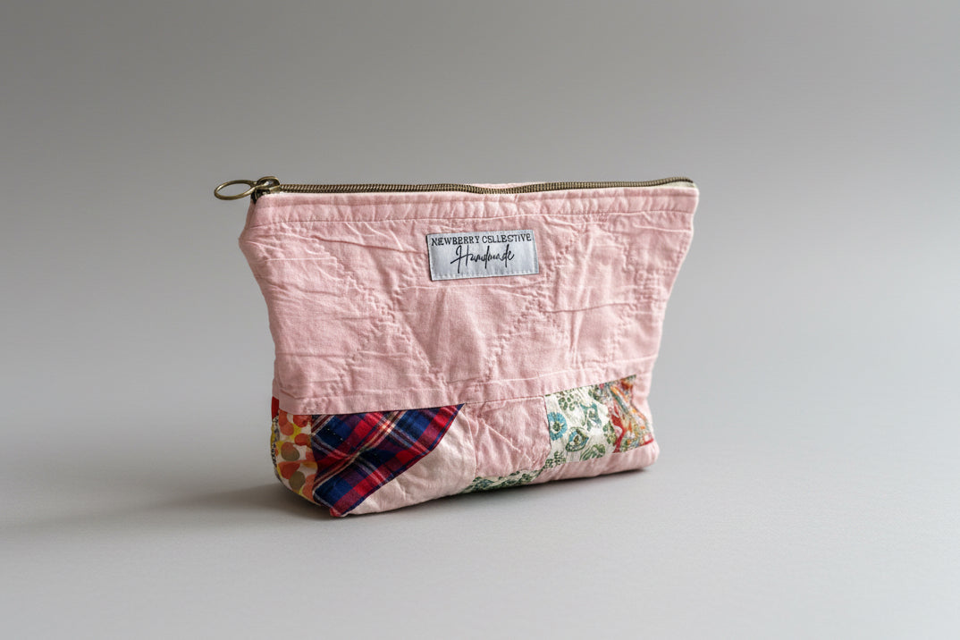 Vintage Quilt Flat Bottom Pouch
