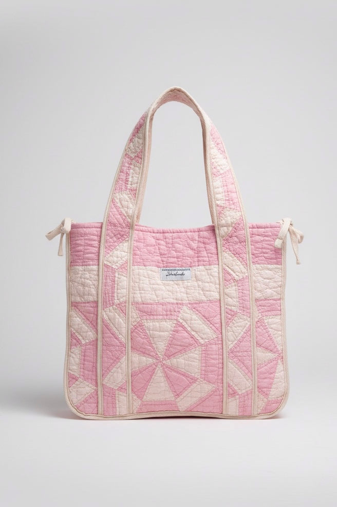 Vintage Handmade Quilt Tote, XL