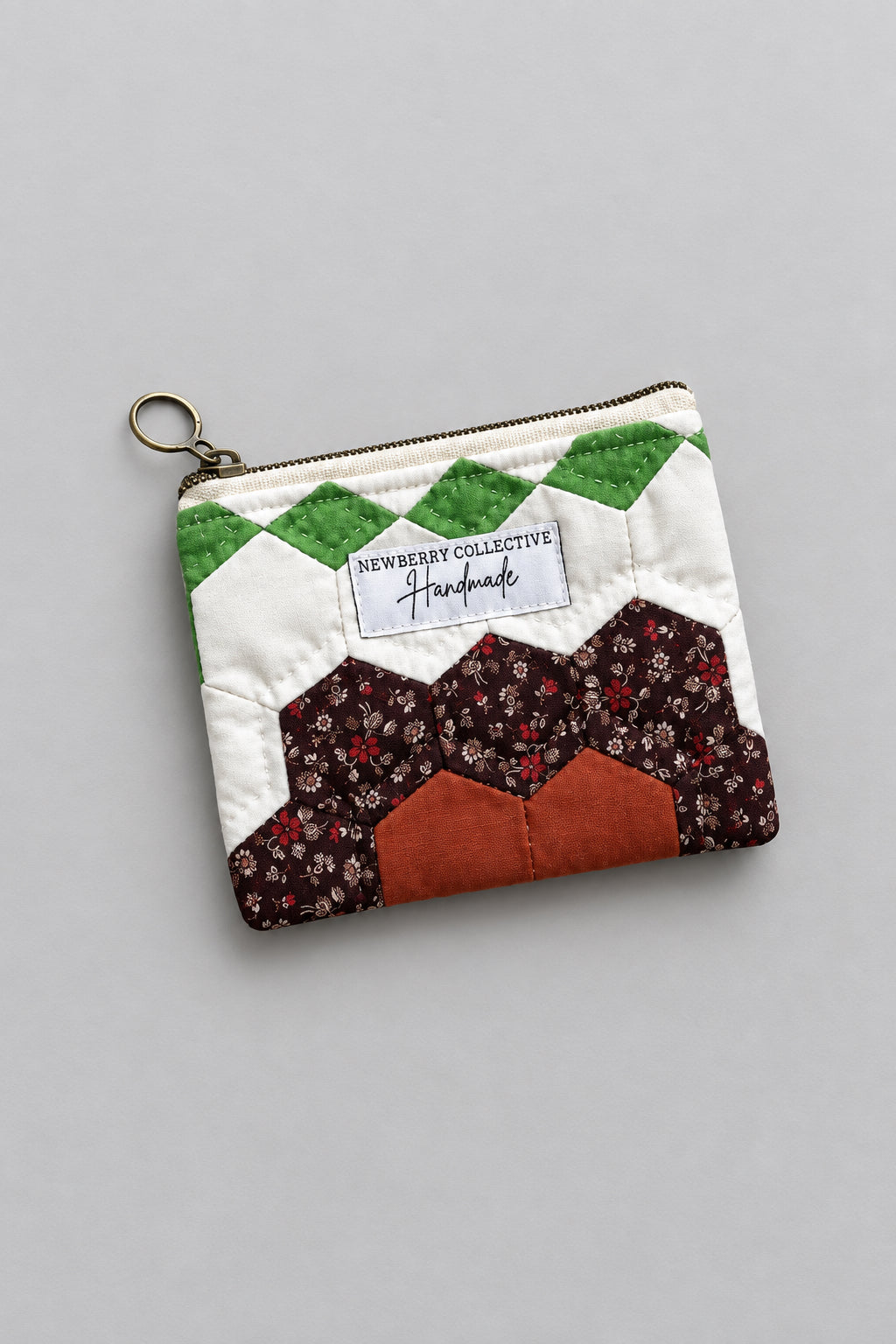 Zipper Pouch: Handmade Vintage Quilt 4.5”x5”