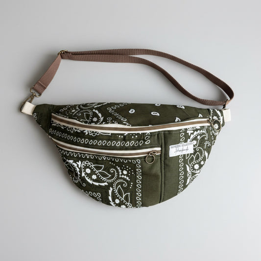 PRE-ORDER: Large Crossbody, Olive Bandana
