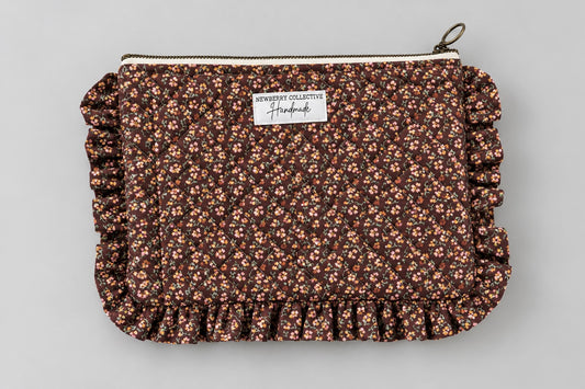 Zipper Pouch: Handmade Vintage Cotton 8”x10”