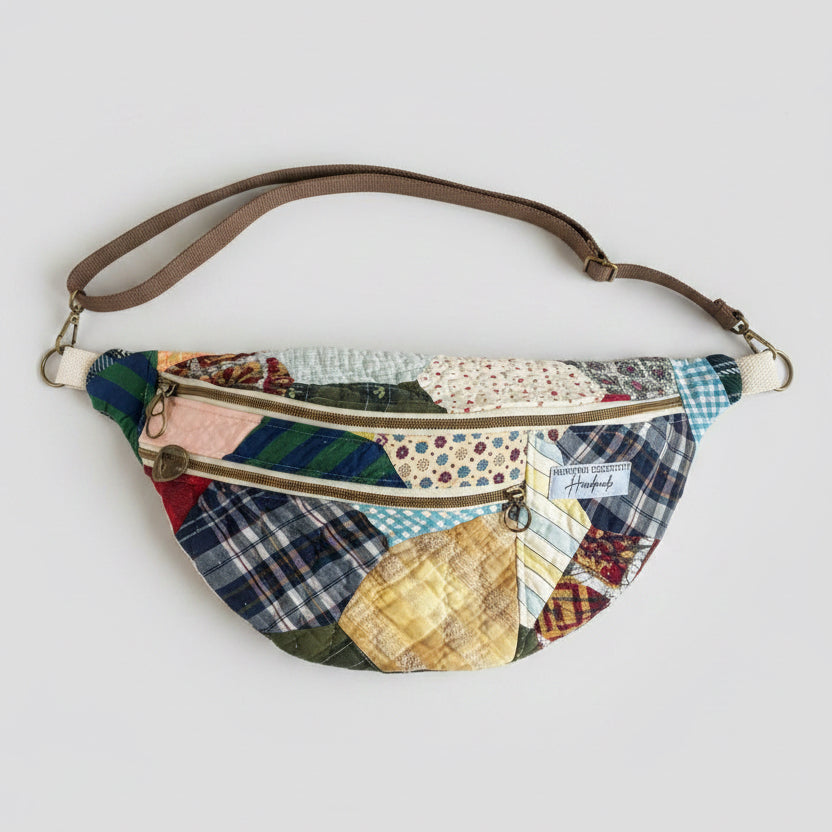 Large Crossbody: Handmade Vintage Quilt