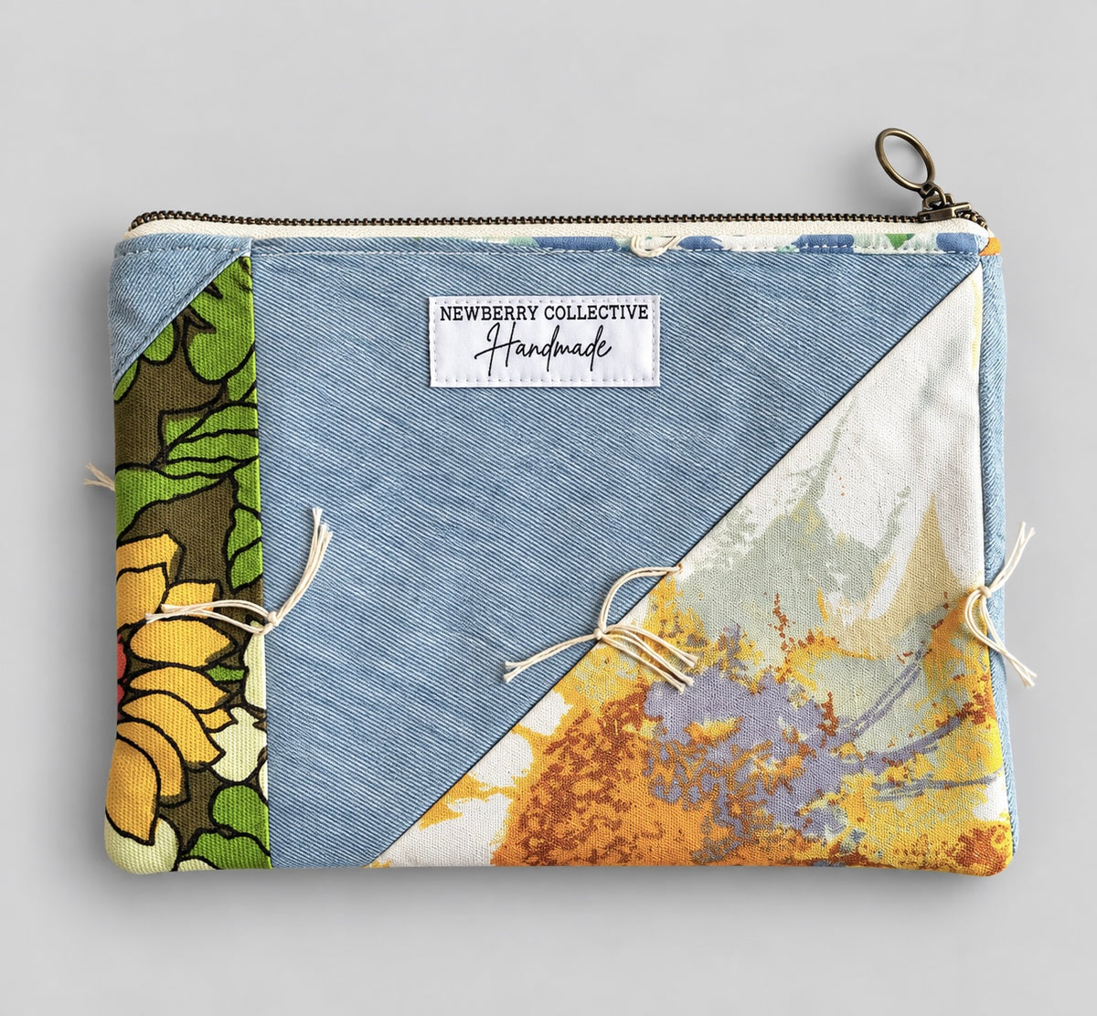 Zipper Pouch: Handmade Vintage Quilt 7.5”x8”