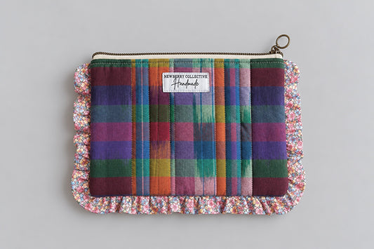 Zipper Pouch: Handmade Vintage Quilt 10”x8”