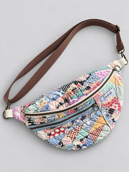 Large Crossbody: Handmade Vintage Quilt