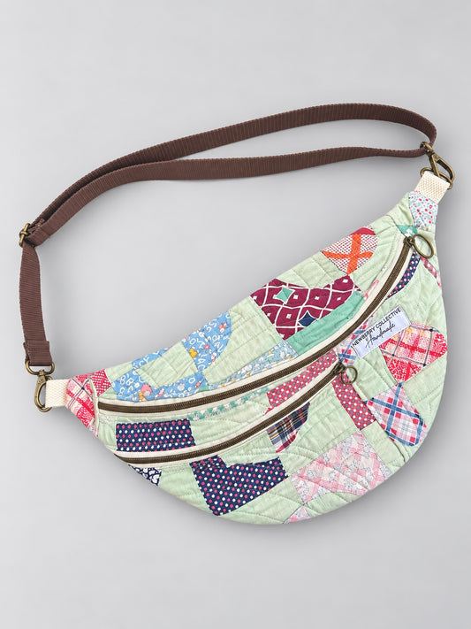 Large Crossbody: Handmade Vintage Quilt