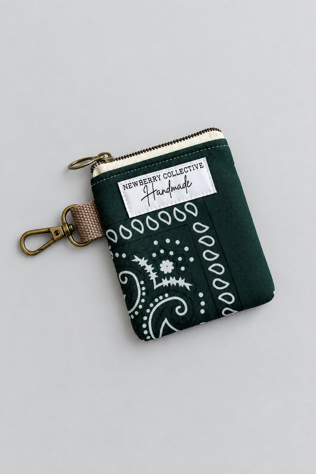 Zipper Pouch: Handmade Vintage Quilt 3.5”x4”