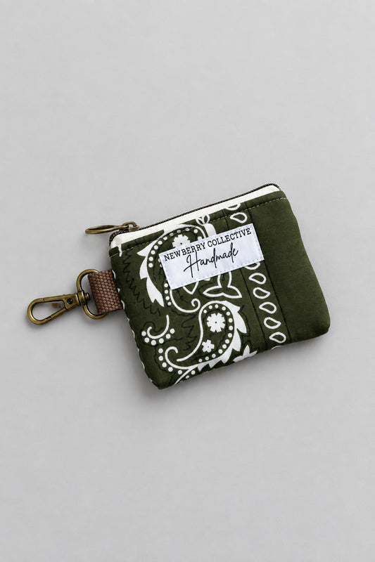 Handmade Bandana Zipper Pouch 3.5”x4”
