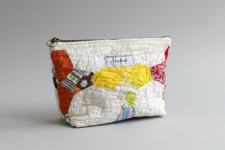 Vintage Quilt Flat Bottom Pouch