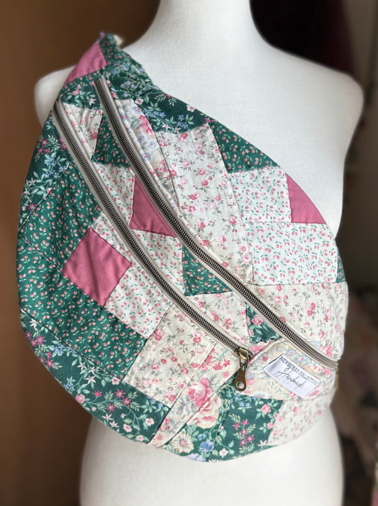 Handmade Vintage Quilt Large Crossbody