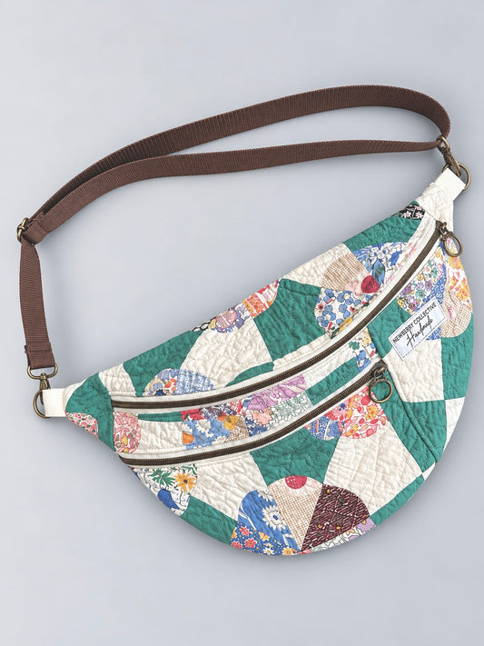 Large Crossbody: Handmade Vintage Quilt