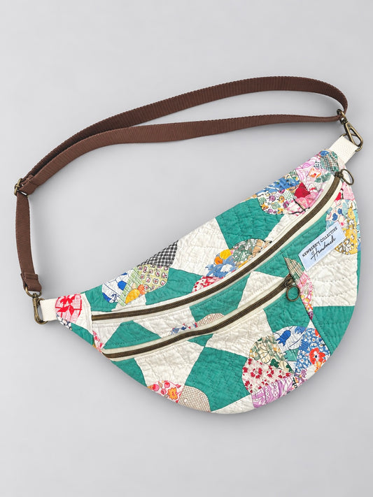 Large Crossbody: Handmade Vintage Quilt